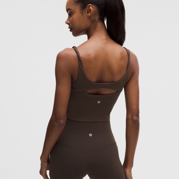 lululemon Align™ Twist-Strap Cropped Tank Top B/C Cup Size Small Walnut Crunch - Picture 3 of 6